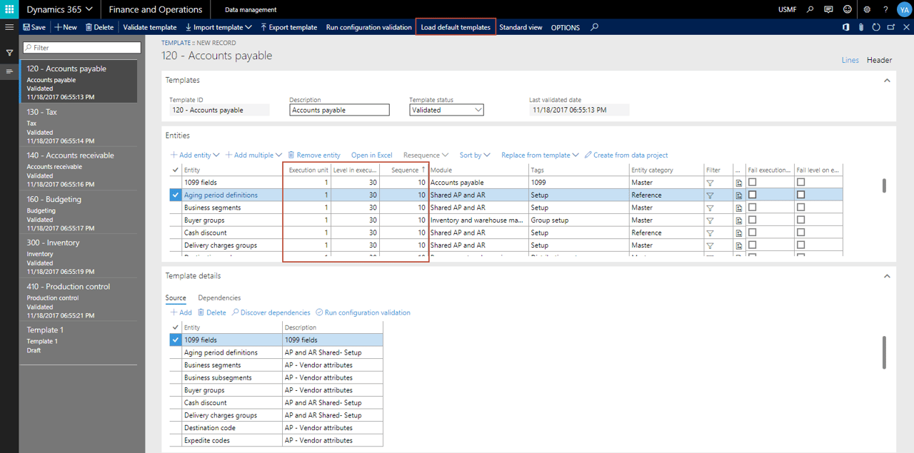 Microsoft Dynamics 365: Data Templates